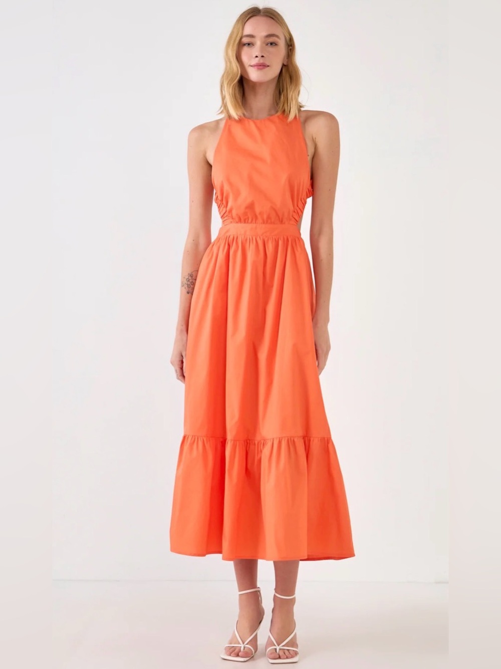 ELASTIC DETAIL SLEEVELESS DRESS - Picture 3 of 5